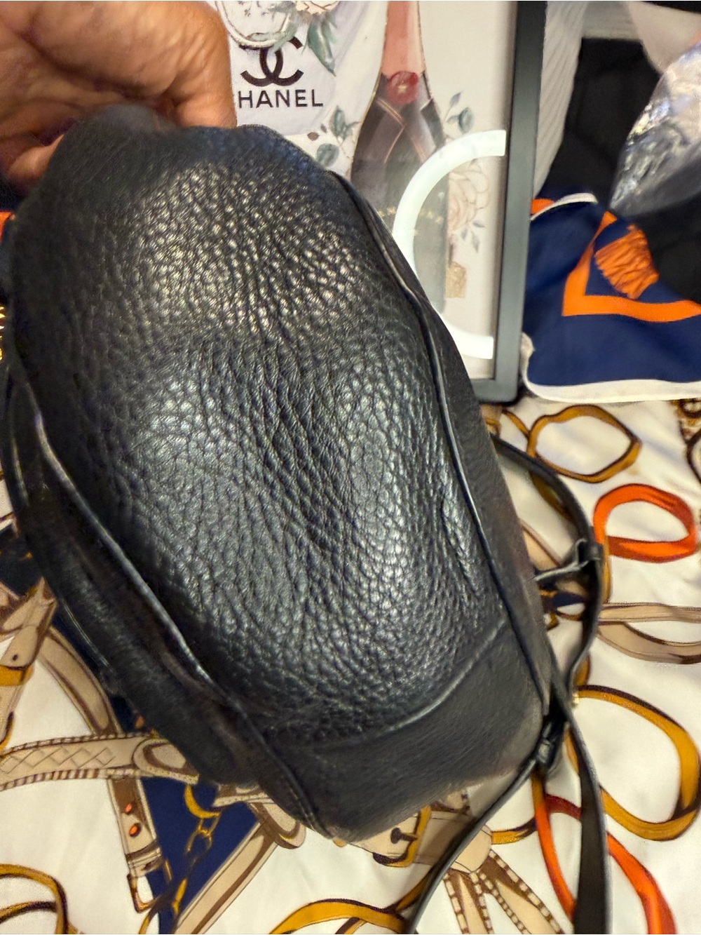 Michael Kors Black Leather & Suede Top Handle Crossbody Satchel - Picture 3 of 15